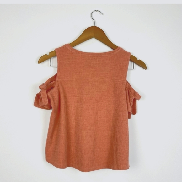 Madewell Skylark patterned cold shoulder with Tie Top - Picture 7 of 8
